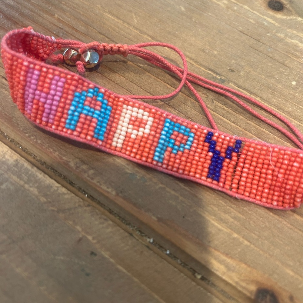 Colorful Beaded Happy Bracelet